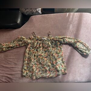 Mango Multicolor Floral Ruffled Blouse